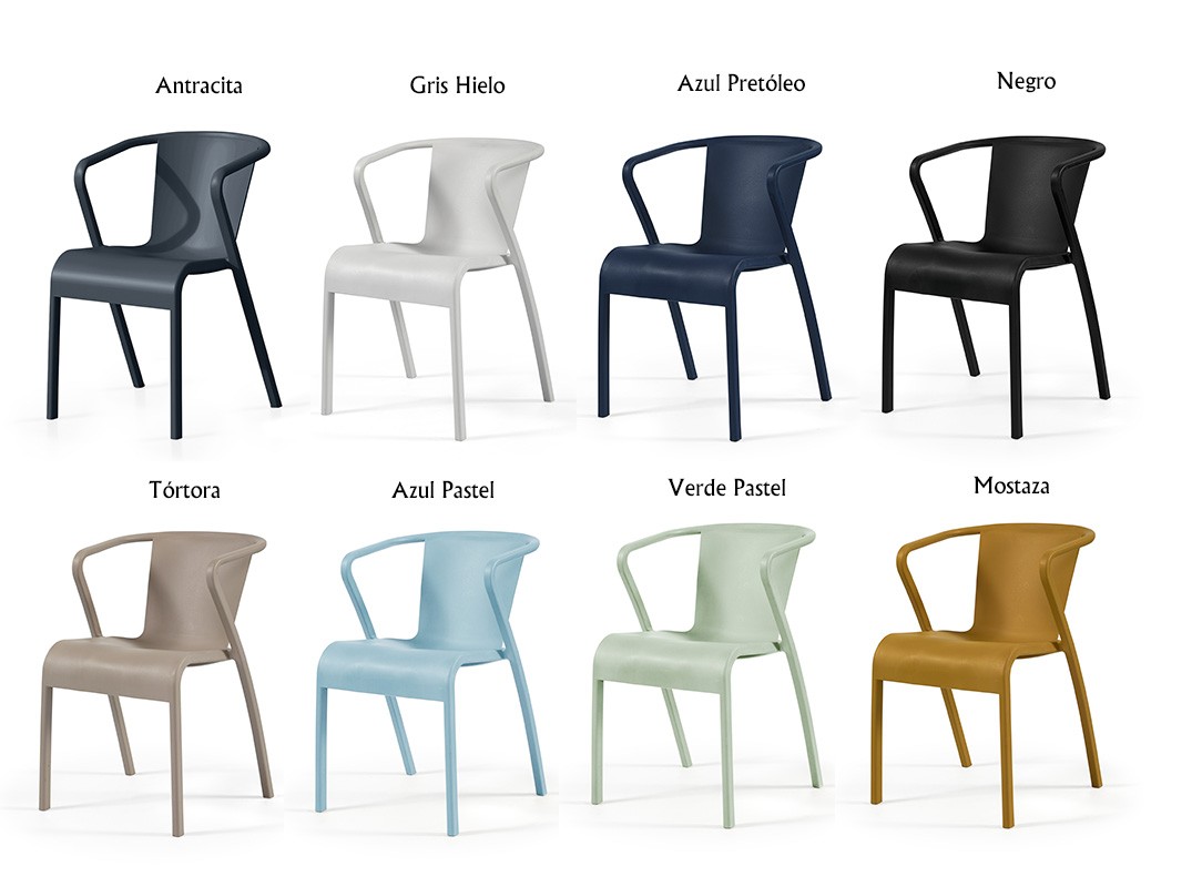 Sillón LUGO, apilable, polipropileno blanco* - Imagen 2
