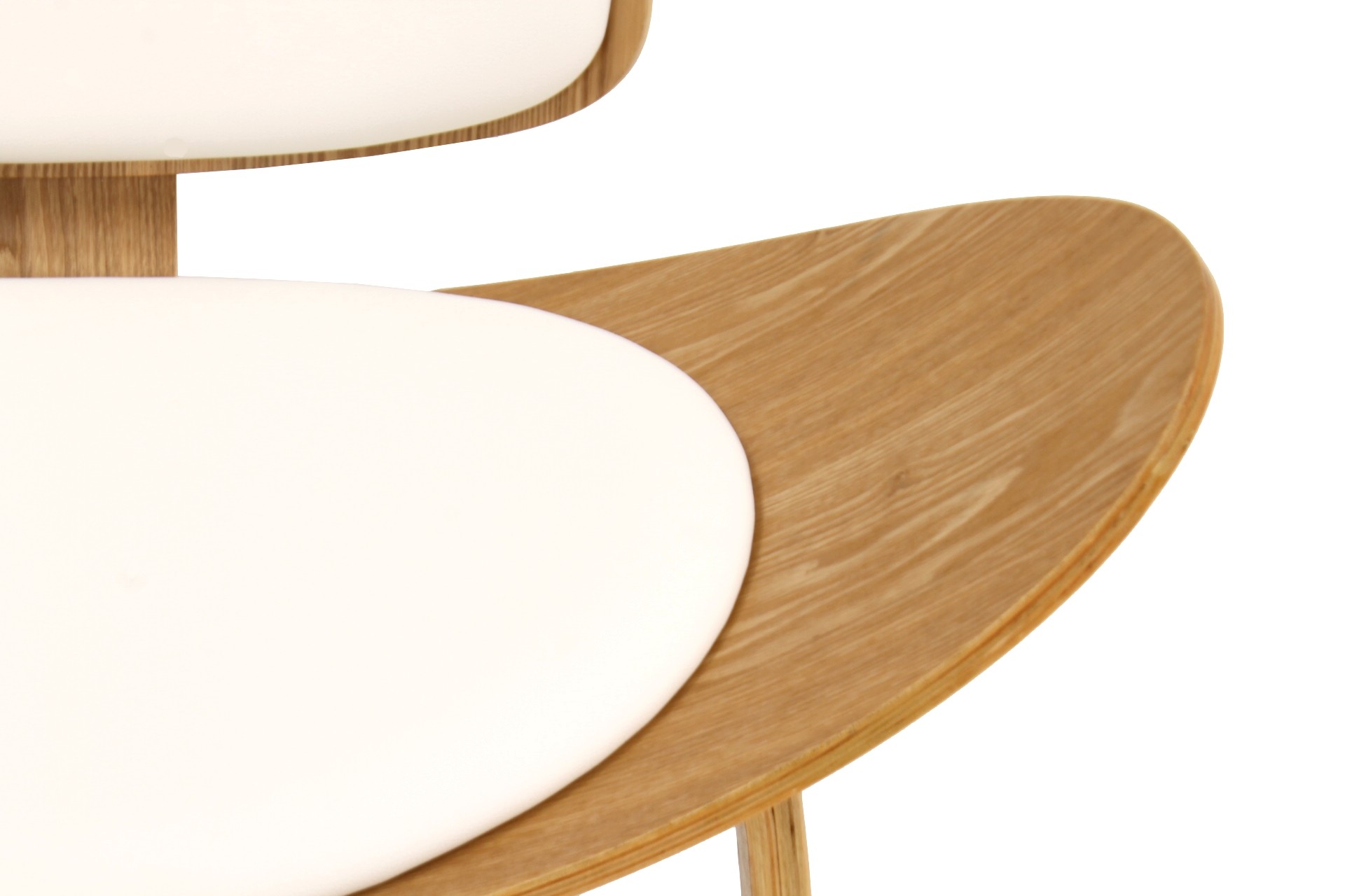 Sillón NORDIC (R), fresno, similpiel blanca - Imagen 5