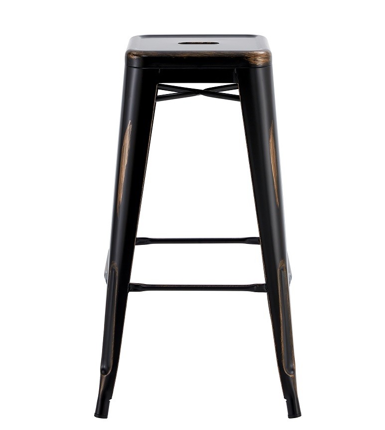 Taburete TOL EK VINTAGE, acero, negro - Imagen 2