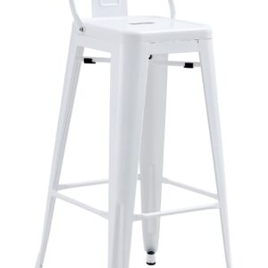Taburete TOL R1 EK, apilable, acero, blanco