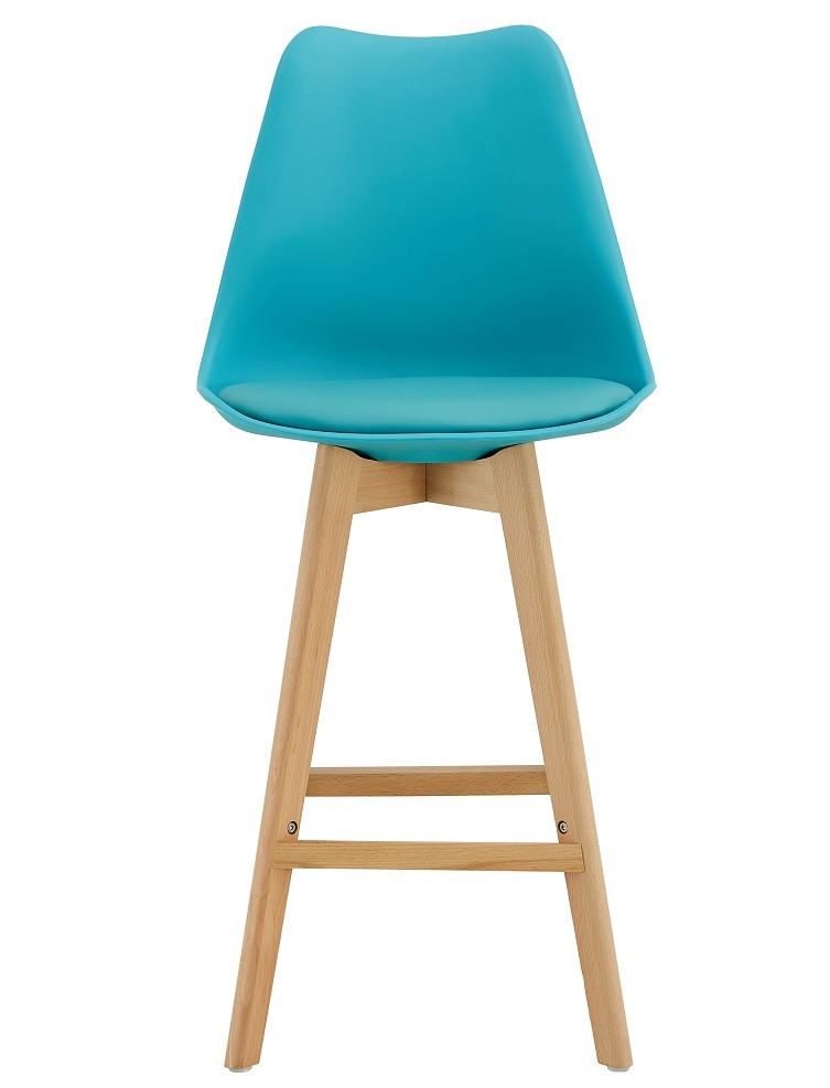 Taburete TORRE (SU), madera, turquesa, cojín turquesa - Imagen 2