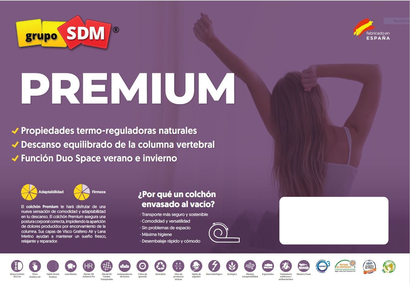 Colchón PREMIUM SDM, 150 x 190 cms - Imagen 6