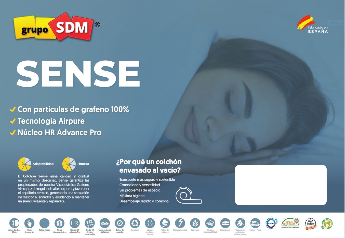Colchón SENSE SDM, 140 x 200 cms - Imagen 6