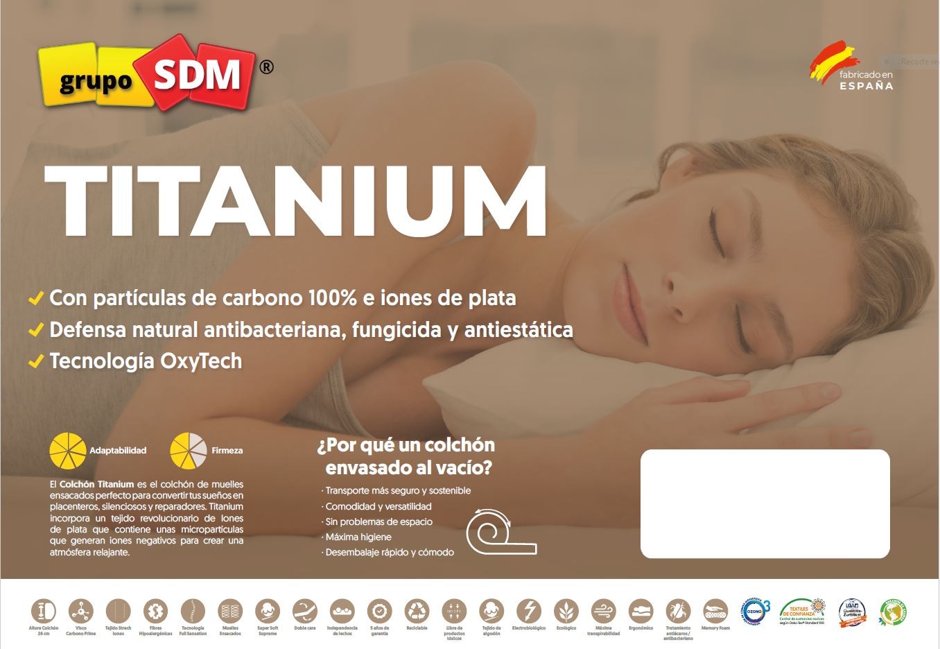 Colchón SPRING TITANIUM SDM, 80 x 200 cms - Imagen 7