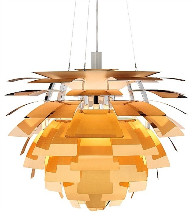 Lámpara ARTIC, aluminio, dorada, 70 cms. de diámetro