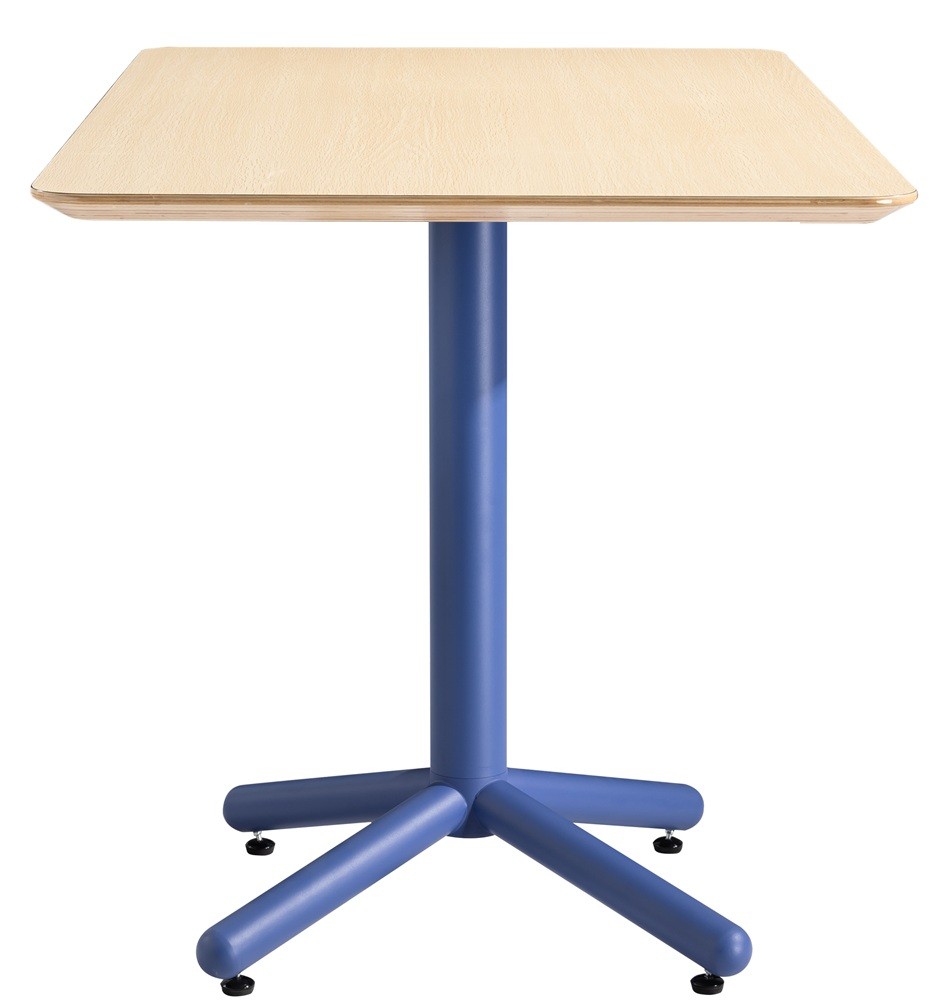 Mesa COLMAR, alta, azul, tapa de contrachapado revestido con HPL, color natural, 70 x 70 cms - Imagen 5