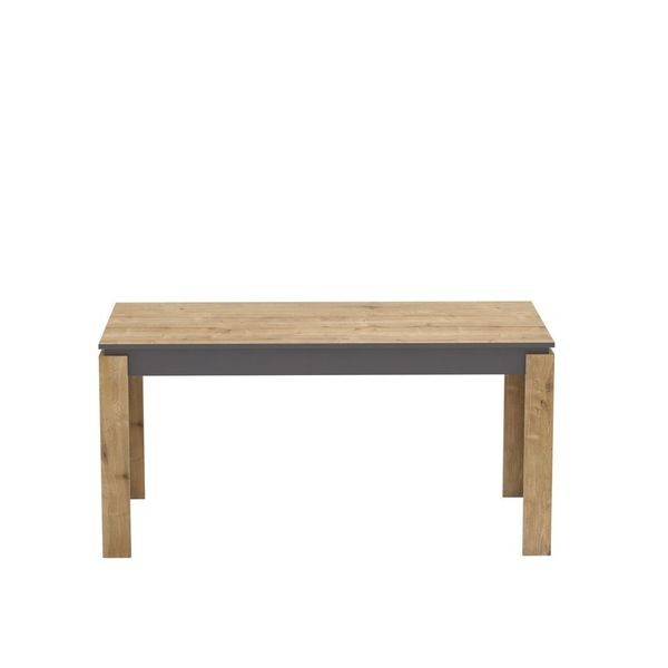 Mesa de comedor PHILIPPA, bilaminado roble con gris oscuro, 160 x 80 cms. - Imagen 4