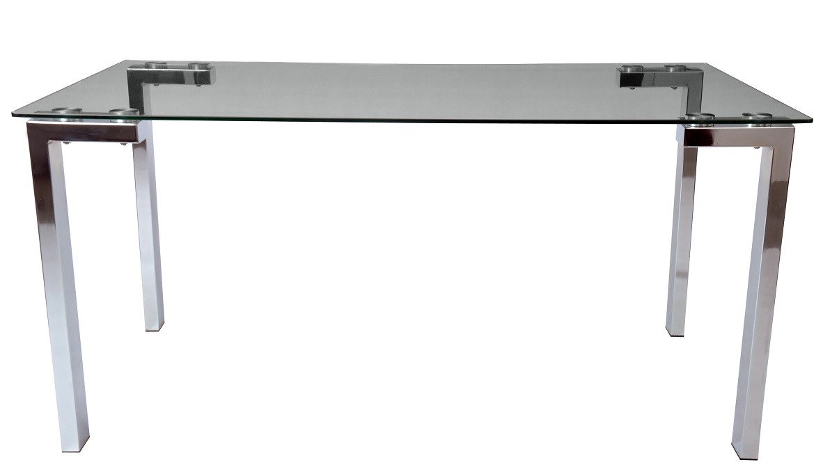 Mesa LAINEY 140 (M), cromada, cristal, 140x80 cms - Imagen 2