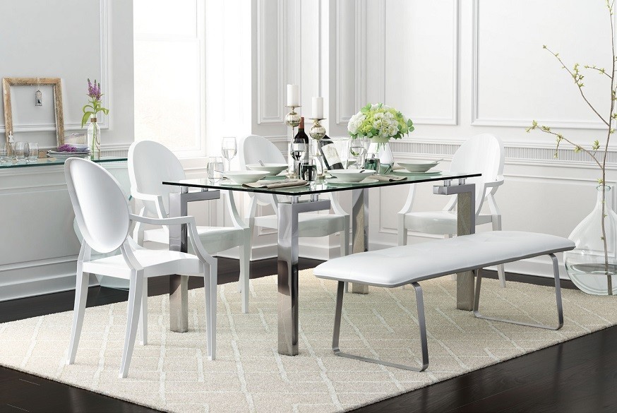 Mesa LAINEY 140 (M), cromada, cristal, 140x80 cms - Imagen 4