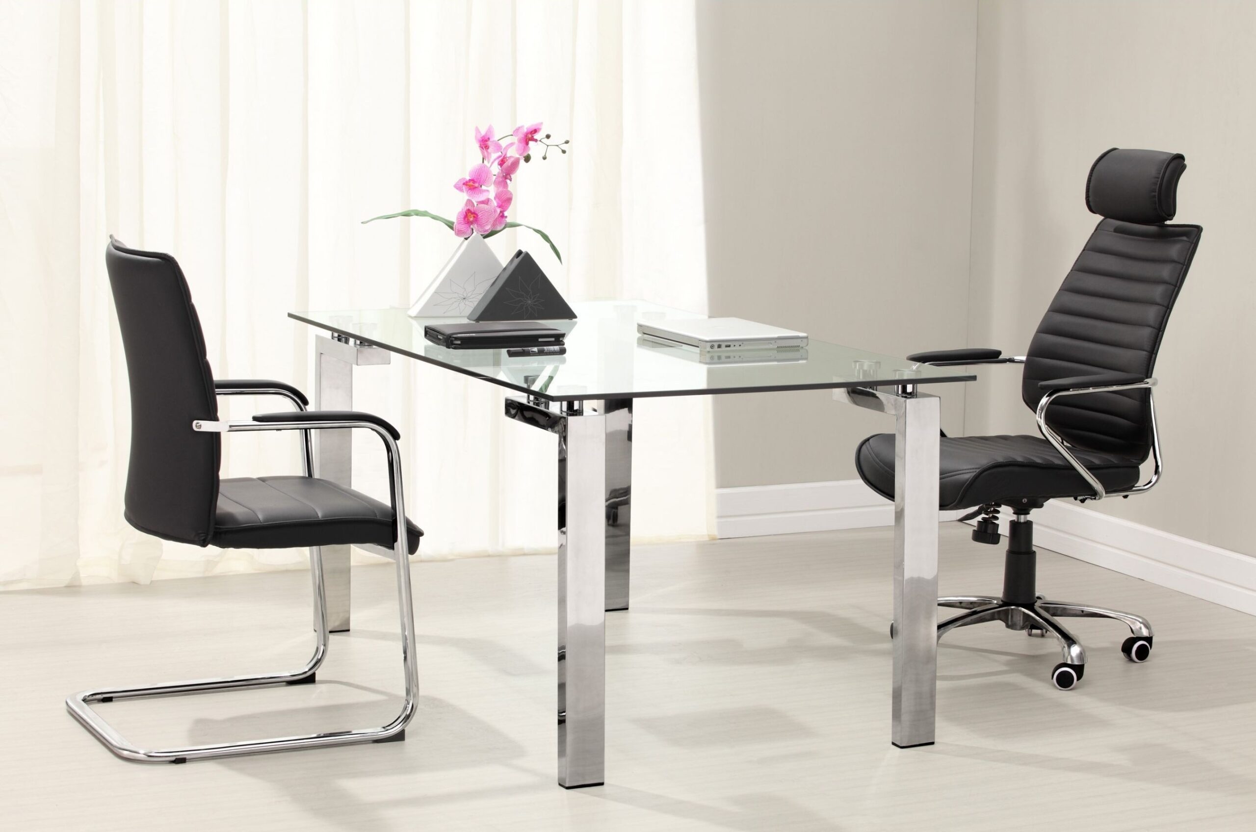 Mesa LAINEY 140 (M), cromada, cristal, 140x80 cms - Imagen 5
