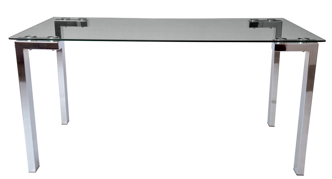 Mesa LAINEY 160 (M), cromada, cristal, 160x90 cms - Imagen 2