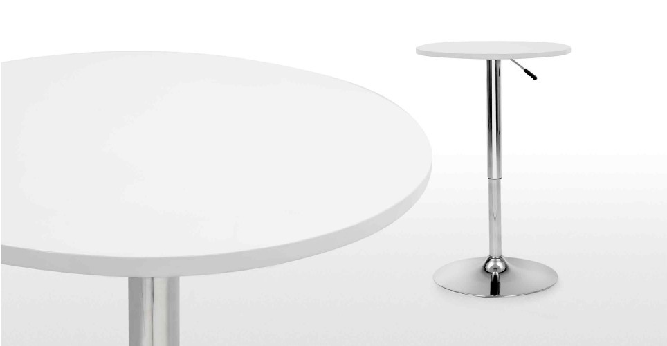 Mesa MABEL, graduable, tapa soft blanca, 70 cms de diámetro - Imagen 3