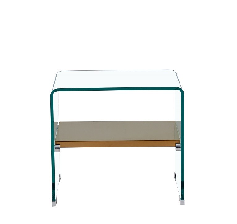 Mesa POITIERS, baja, estante, cristal, 50 x 40 cms - Imagen 2