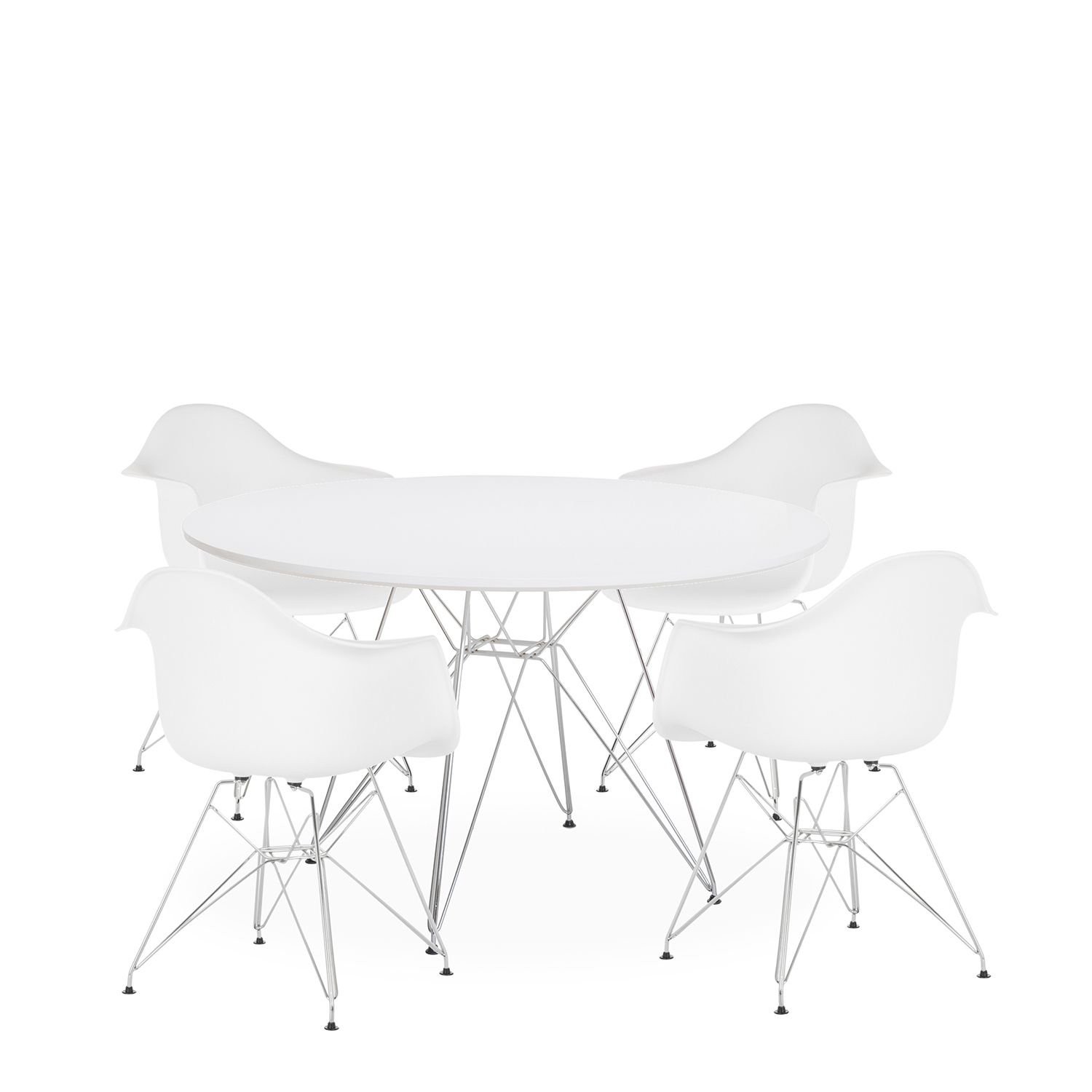 Mesa STAR, cromada, lacada blanca, 100 cms de diámetro - Imagen 2