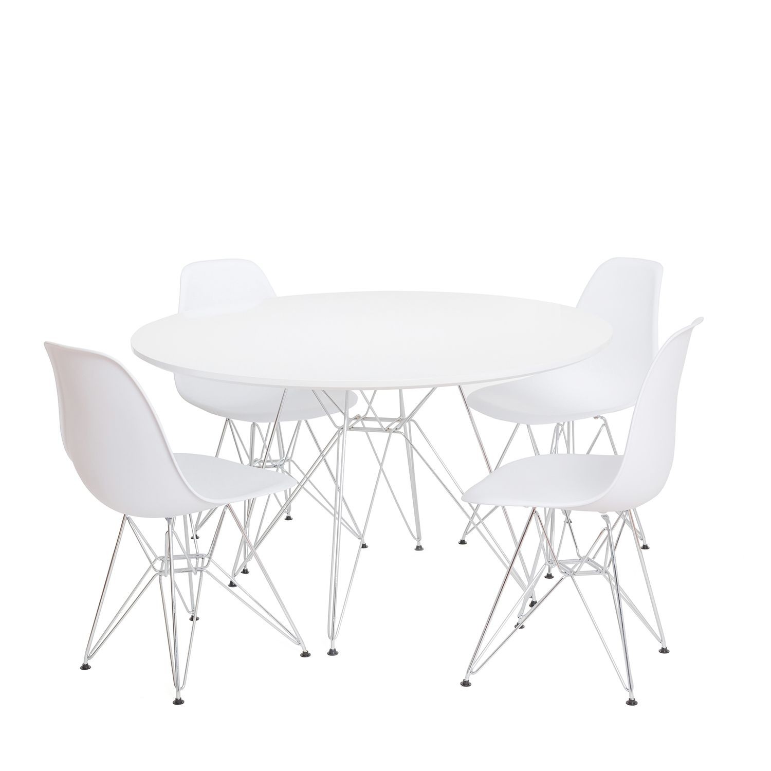 Mesa STAR, cromada, lacada blanca, 100 cms de diámetro - Imagen 3