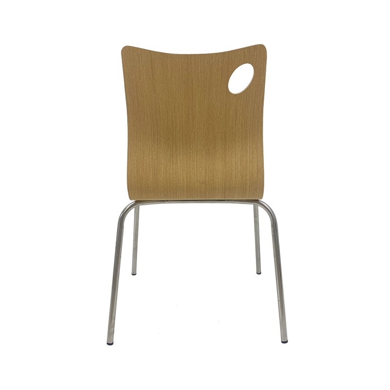 Silla AMELIE, apilable, acero inoxidable, asiento laminado HPL, color natural - Imagen 4