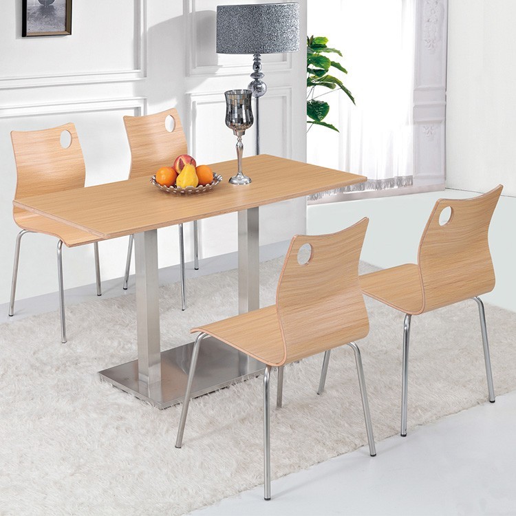 Silla AMELIE, apilable, acero inoxidable, asiento laminado HPL, color natural - Imagen 6