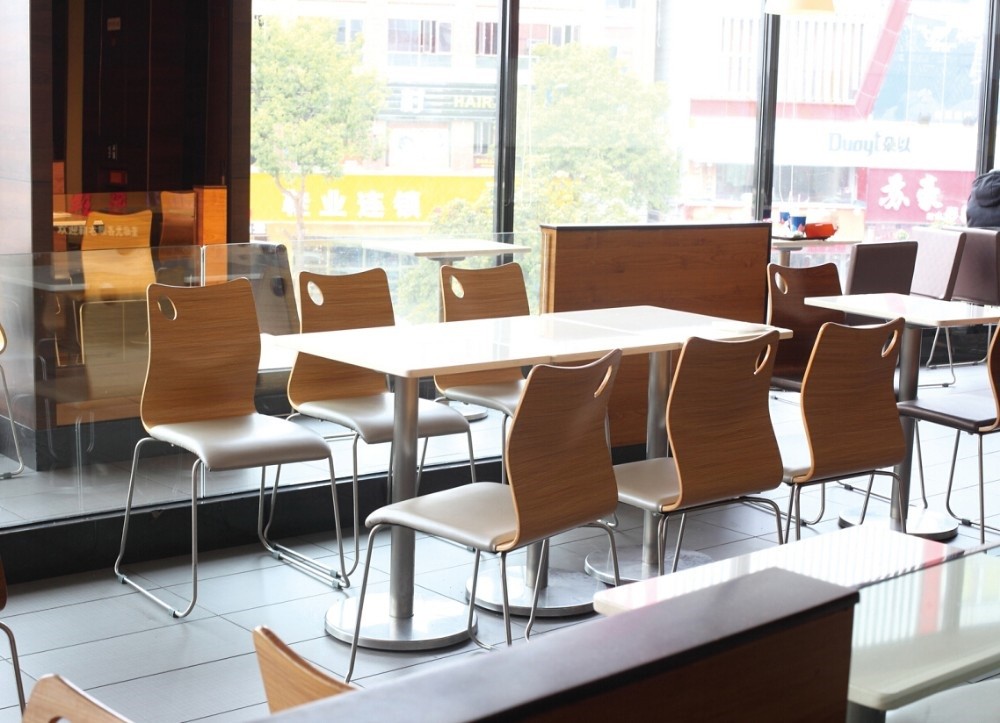Silla AMELIE, apilable, acero inoxidable, asiento laminado HPL, color natural - Imagen 9