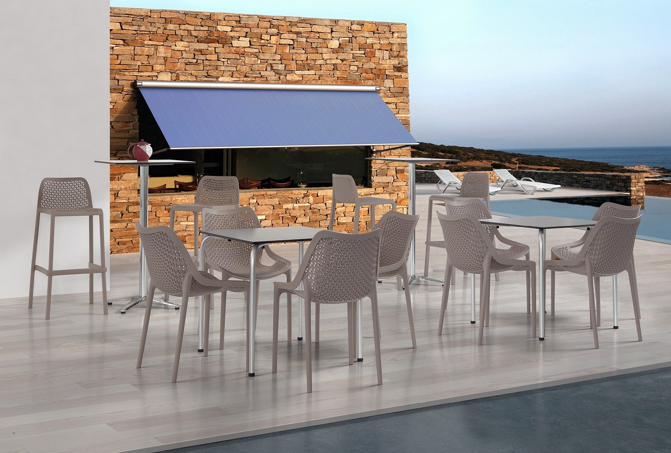 Silla BILL, apilable, polipropileno antracita - Imagen 2