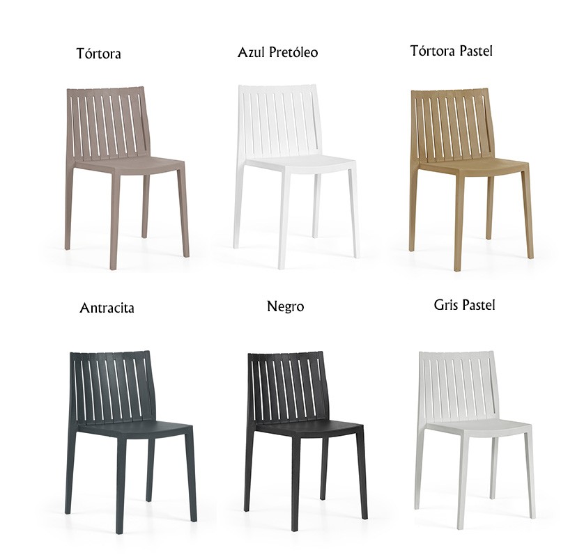 Silla CHOPIN, apilable, polipropileno blanco - Imagen 3