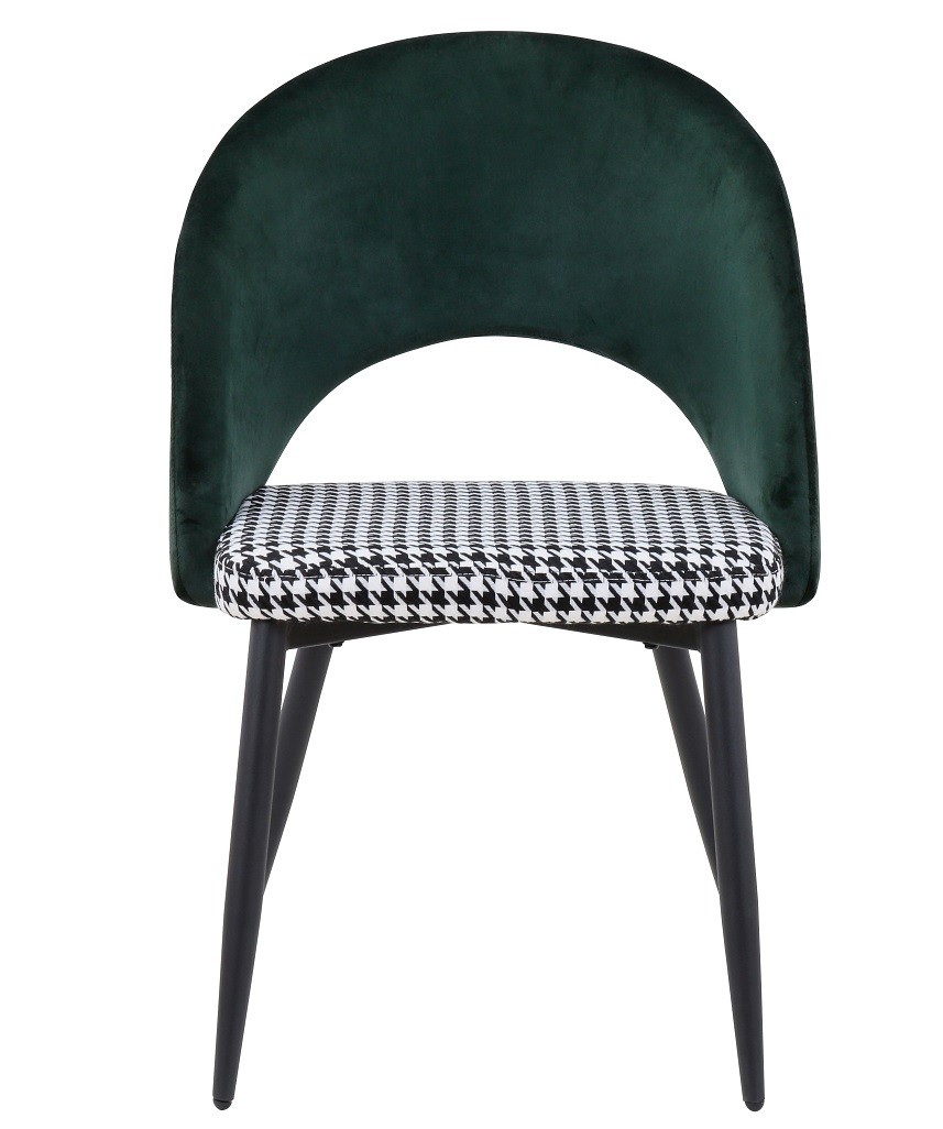 Silla CLEO, metal, tapizado verde con pata de gallo - Imagen 2