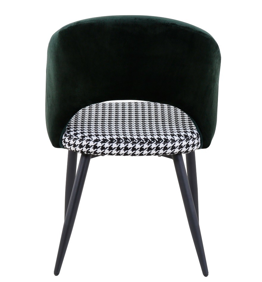 Silla CLEO, metal, tapizado verde con pata de gallo - Imagen 3