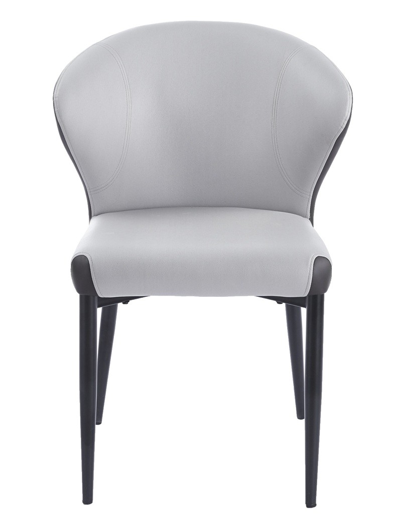 Silla DAVOS, metal, tapizado similpiel marrón y gris - Imagen 2