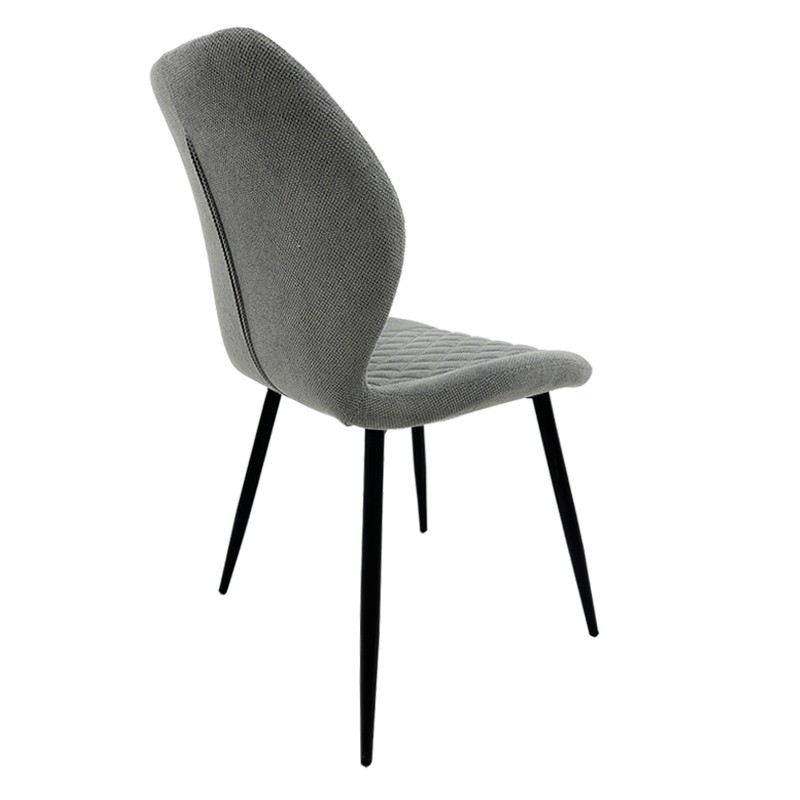 Silla DINARD, metal, tapizado tejido linen gris - Imagen 3