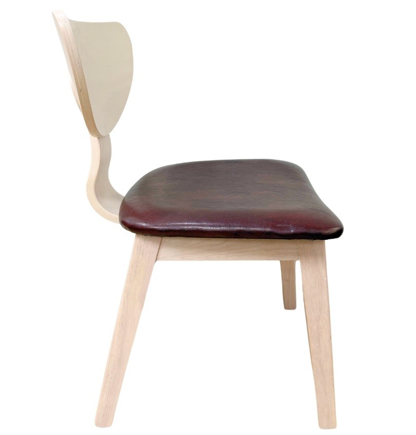 Silla DUBLIN, contrachapado de madera de hevea, natural, similpiel marrón - Imagen 3