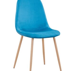 Silla EPOQUE NEW, patas metálicas, terciopelo turquesa 59