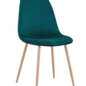 Silla EPOQUE NEW, patas metálicas, terciopelo verde 56