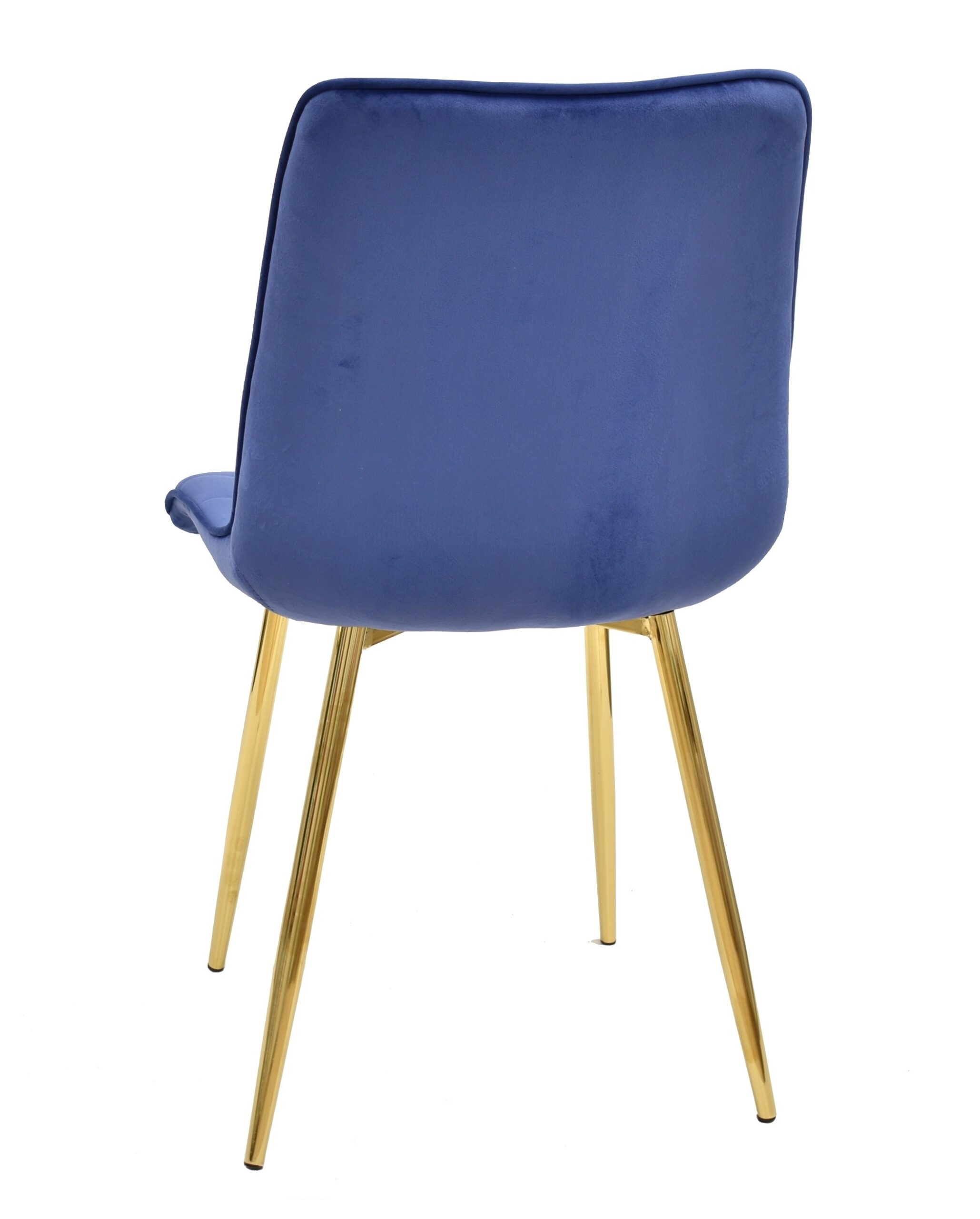 Silla GILDA, metal, dorado, tejido velvet azul - Imagen 3