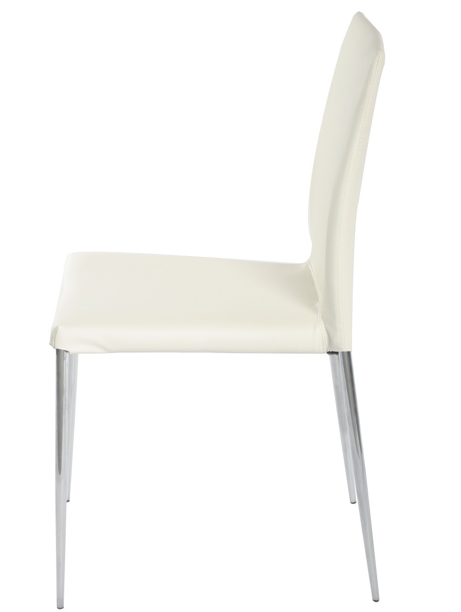 Silla INMA, apilable, metal, similpiel blanca - Imagen 2