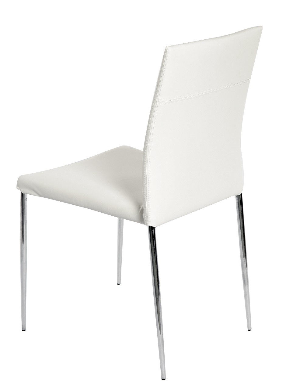 Silla INMA, apilable, metal, similpiel blanca - Imagen 3