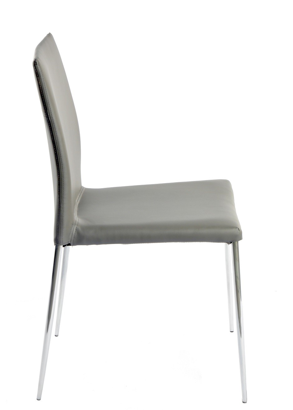 Silla INMA, apilable, metal, similpiel gris oscuro - Imagen 2