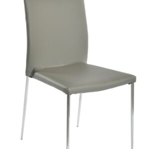 Silla INMA, apilable, metal, similpiel gris oscuro