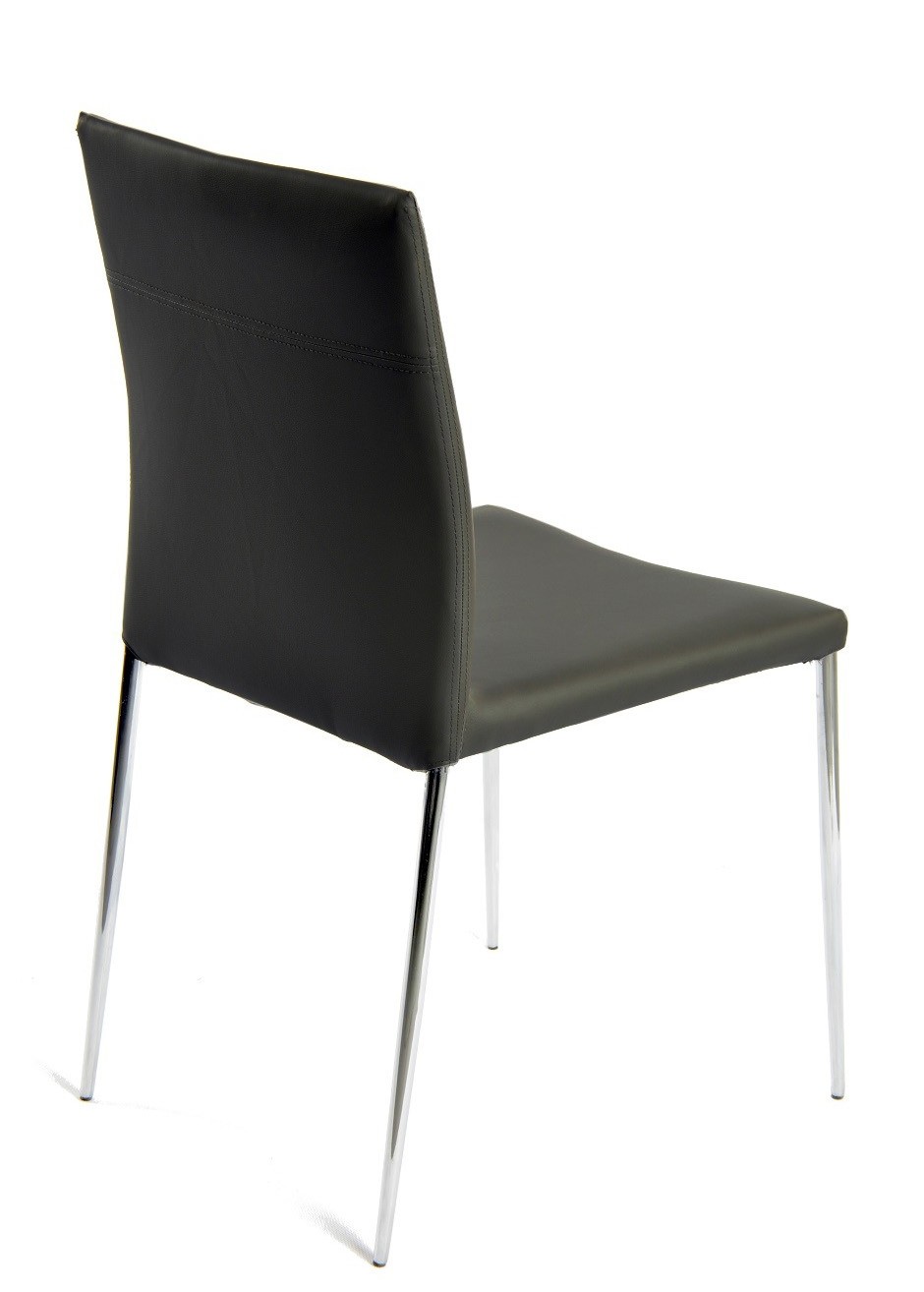 Silla INMA, apilable, metal, similpiel negra - Imagen 2