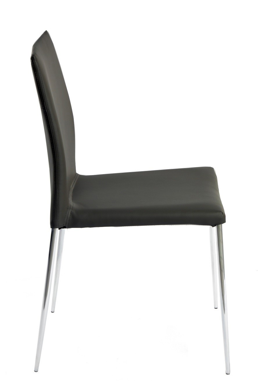 Silla INMA, apilable, metal, similpiel negra - Imagen 3