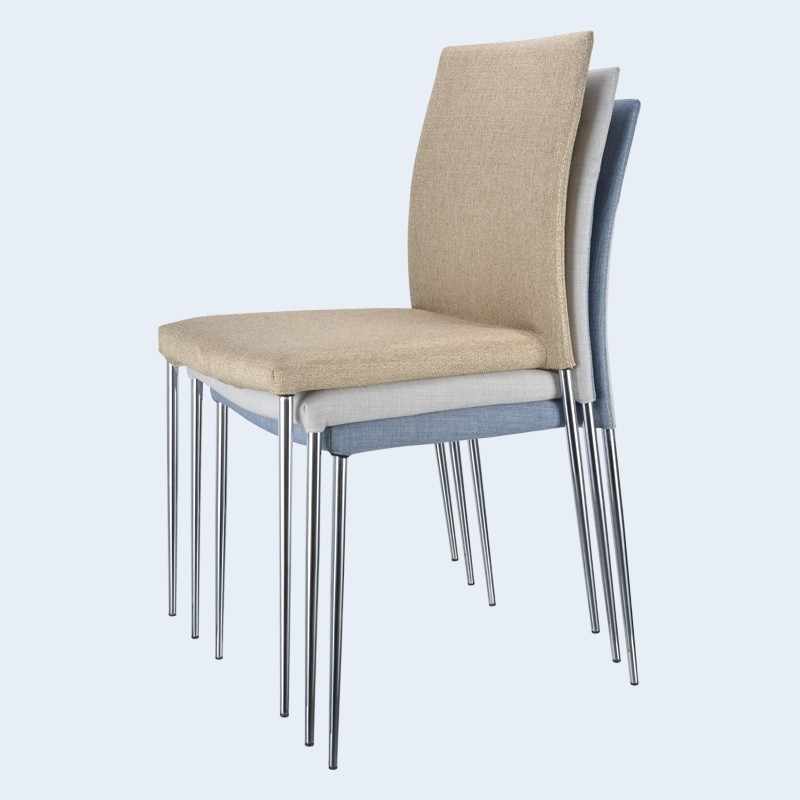 Silla INMA, apilable, metal, similpiel negra - Imagen 4