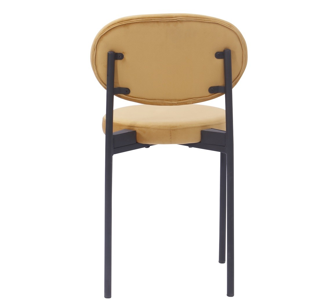 Silla KEOPS, metal, tapizado velvet amarillo - Imagen 3