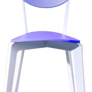 Silla LINA, apilable, polipropileno blanco y azul