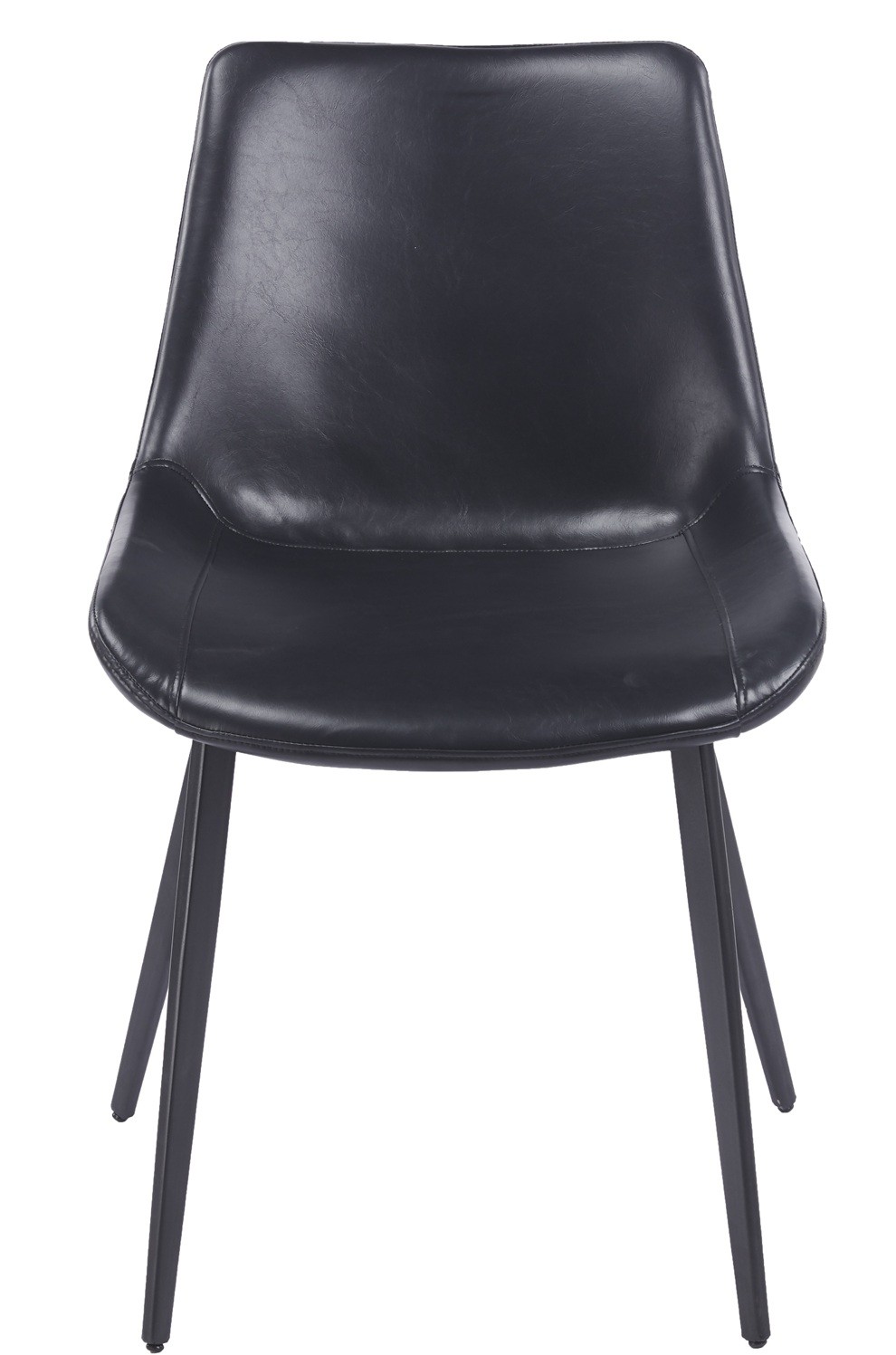 Silla MADRIGAL, metal, similpiel vintage negra - Imagen 2