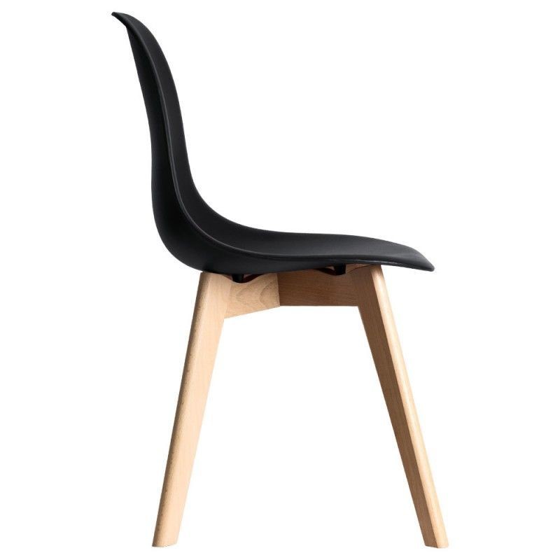 Silla MARAIS, madera, polipropileno negro - Imagen 3