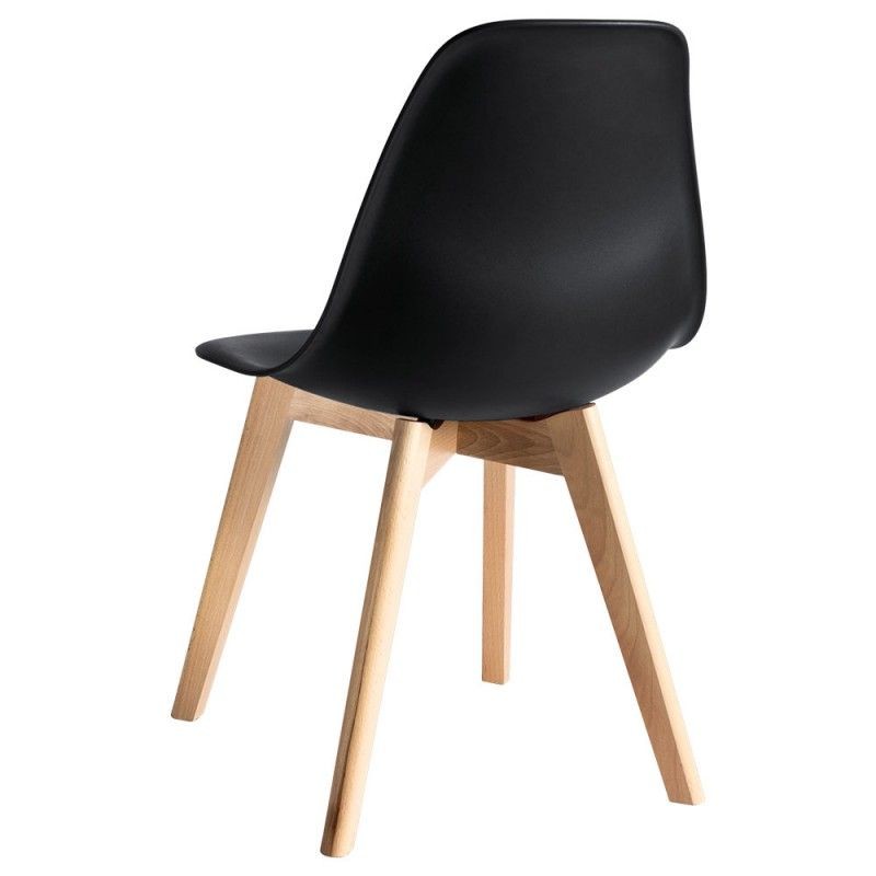 Silla MARAIS, madera, polipropileno negro - Imagen 4