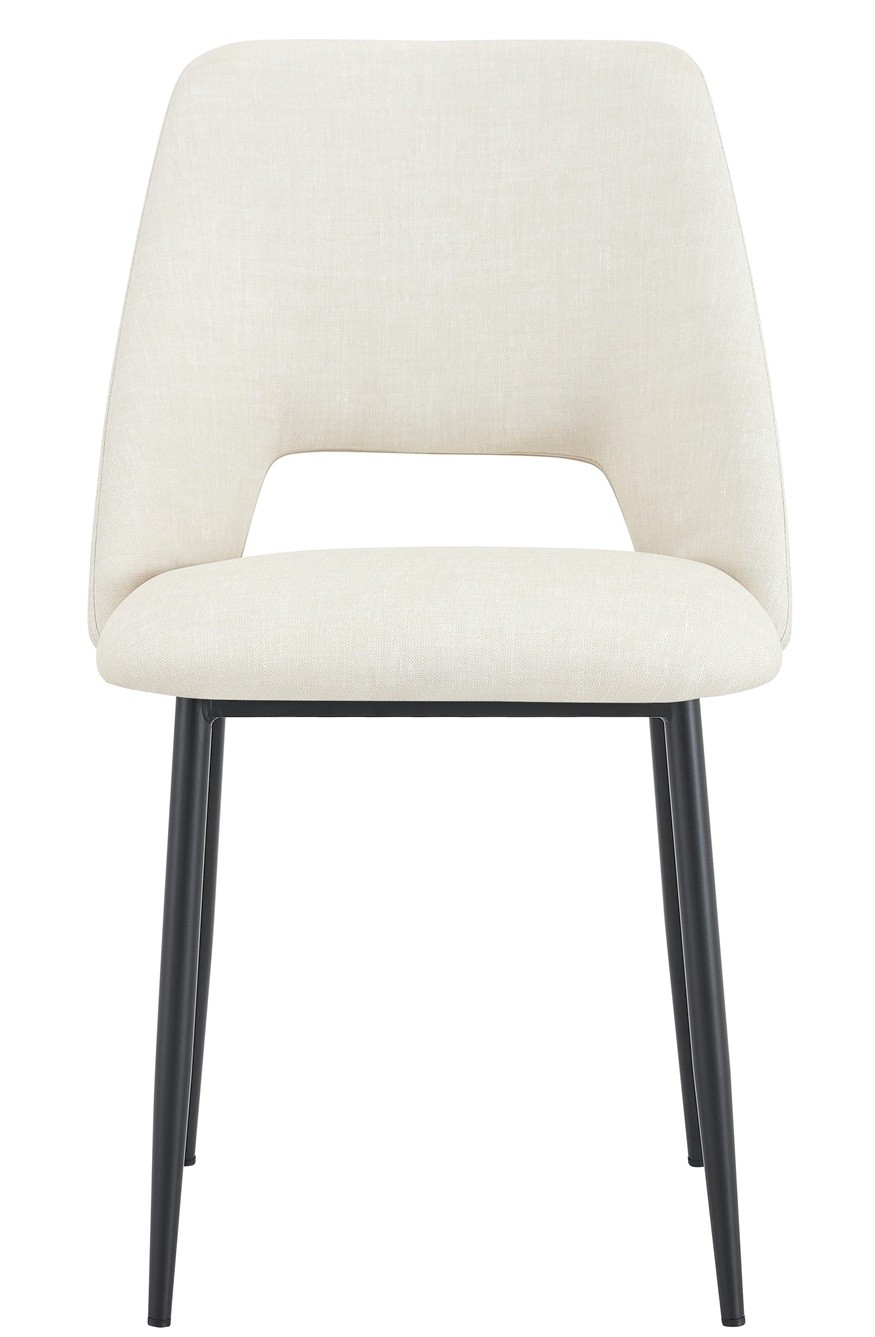 Silla NOOR, metal, tapizado similpiel imitación tejido beige - Imagen 2