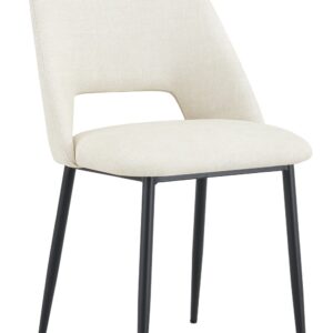 Silla NOOR, metal, tapizado similpiel imitación tejido beige