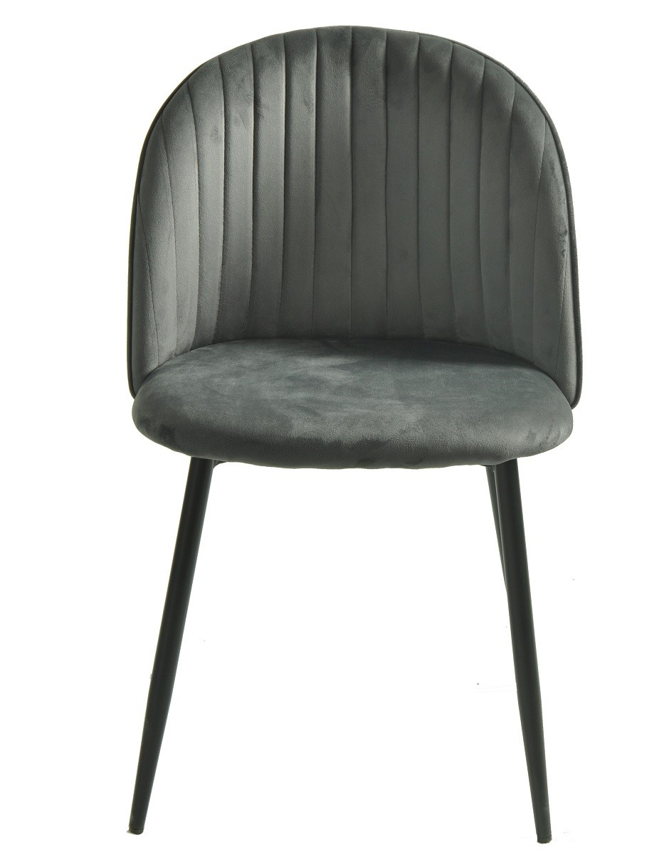 Silla PALM GREY, metal, tapizado velvet gris con trasera palm - Imagen 3