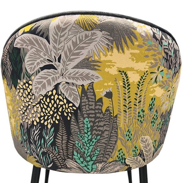 Silla PALM GREY, metal, tapizado velvet gris con trasera palm - Imagen 5