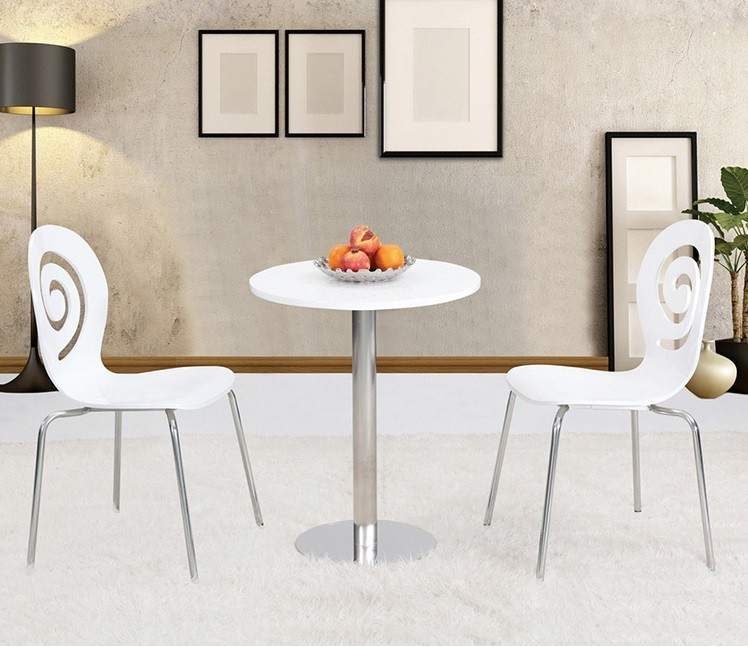 Silla PINSAPO, apilable, acero inoxidable, laminado blanco roto - Imagen 2