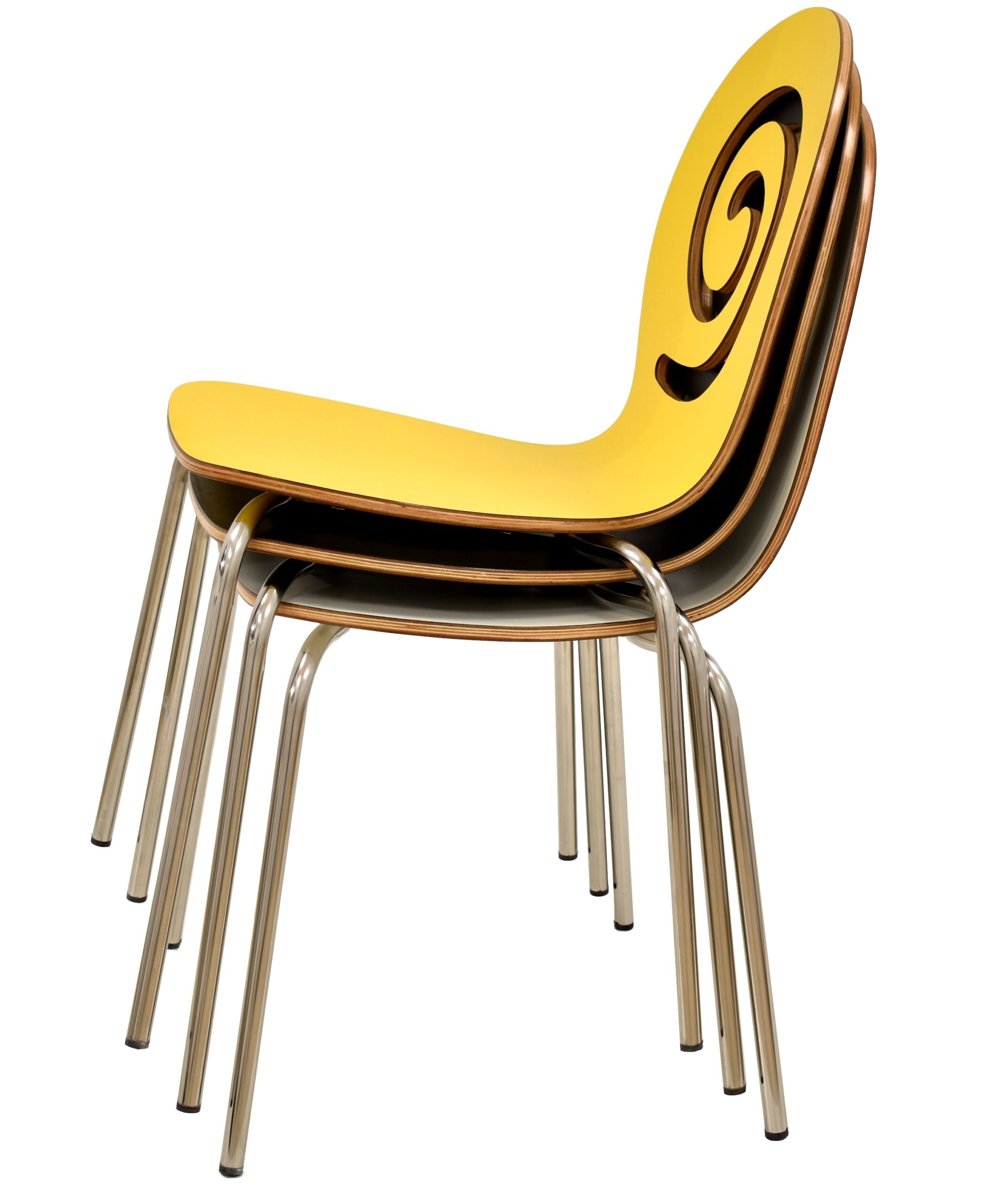 Silla PINSAPO, apilable, acero inoxidable, laminado blanco roto - Imagen 3
